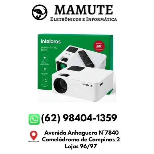 Projetor Full HD 5200 Lúmens PFL 5211 Intelbras Bluetooth Wifi Hdmi
