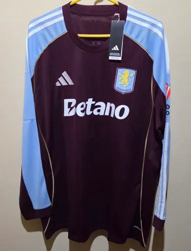 camisa aston villa manga longa adidas original home 2025/2026