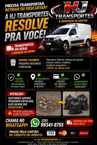 Fretes particulares,pequenas mudanças,pequenos descartes e entulhos
