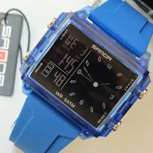 Relógio SANDA 6273 3ATM - À Prova D'água Esportivo Digital Silicone Azul
