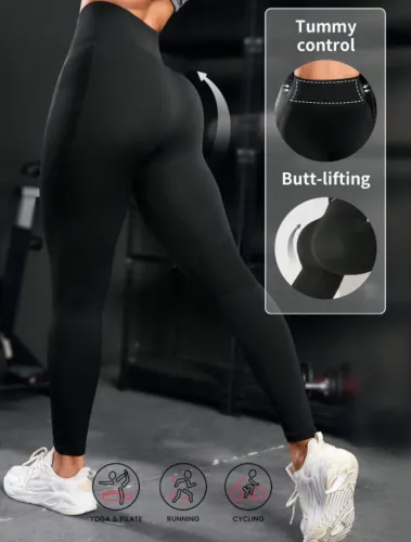 calça legging preta sem costura estilo lupo compressão abdômen xl/gg yoga academia
