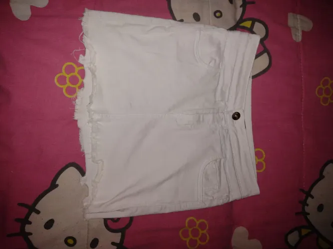 ? Saia Jeans Branca Revest - Usada SÓ 2 VEZES!