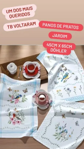 PANOS DE PRATOS JARDIM <br>45cm x 65cm- DÖHLER <br>