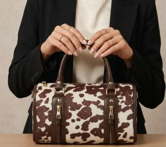 Linda bolsa country cow print