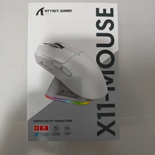 Mouse Attack Shark X11 Mouse Sem Fio Superlight Gamer Bluetooth Preto