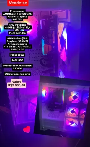 Pc para trabalho e jogos