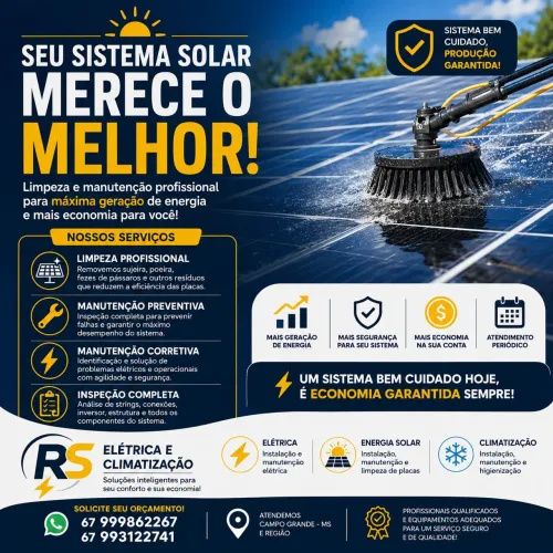 Limpeza de placa solar