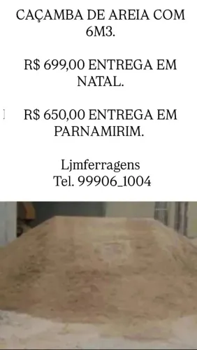 CAÇAMBA DE AREIA COM 6M3