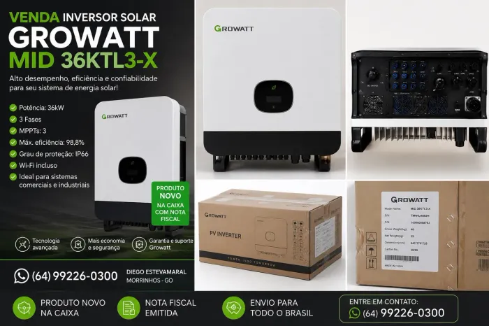 Inversor Solar Growatt MID 36KTL3-X 36kW Trifásico | Revisado | NF