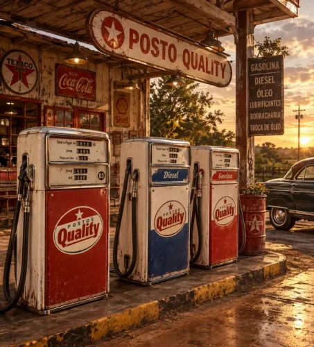 Bomba de posto de gasolina antiga.