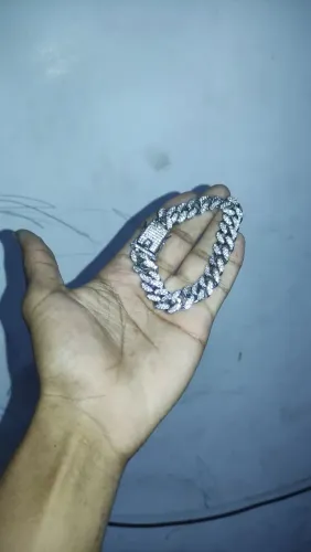 Pulseira cravejada prata