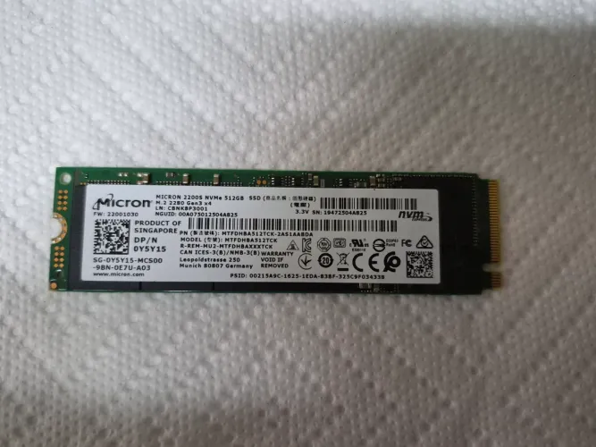 SSD NVMe 512GB M.2 2280 GEN3 X4 Micron