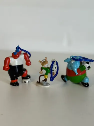 3 Bonecos Colecionáveis Miniaturas Passatempo 2004