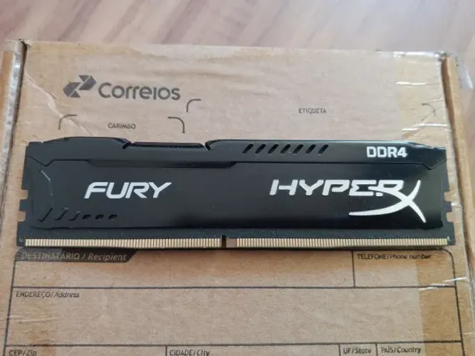 1x 16GB 3200MHz DDR4 HyperX Fury Black Kingston Memória Ram (não 2x8gb 32gb)