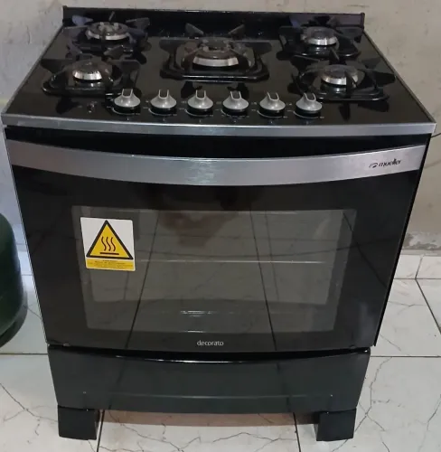 Vendo fogão 5 bocas mesa de vidro elétrico