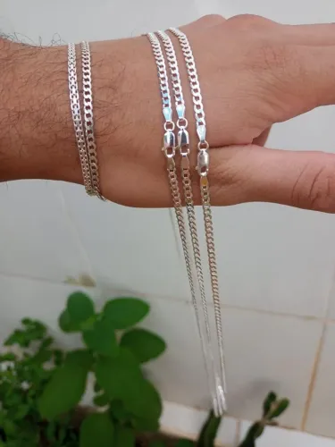 Cordão 3mm 70cm Prata 925 Novos na caixa