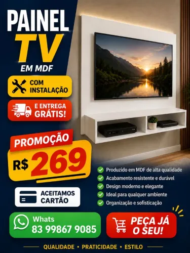 Painel mdf p/TV ( Pronta entrega)
