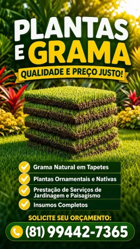 Jardinagem e Paisagismo - Venda de Grama e Mudas