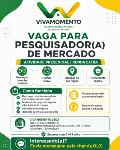 ? Vaga Home Office - Pesquisador(a) de Mercado