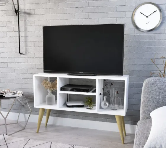 Rack Para TV Até 40 Polegadas Retrô Moderno Para Sala E Quarto Compacto Noruega