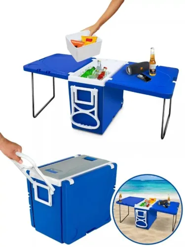Promoção relâmpago Imperdível! Cooler 3 em 1 - 32L Térmico com 2 Mesas (Sem Banquinho)