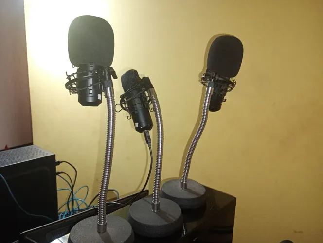 3 microfone arcano com cabos