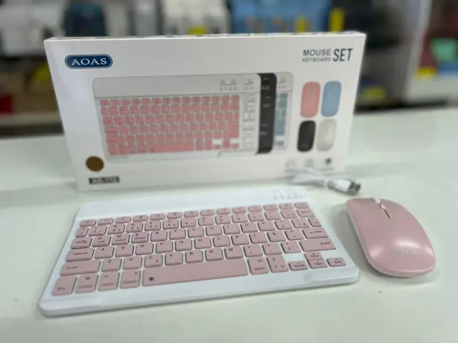 Mouse + Teclado Sem Fio Bluetooth Recarregável - Entrega Grátis