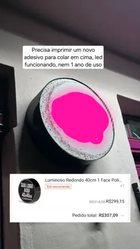 Luminoso 40cm Redondo 1 face