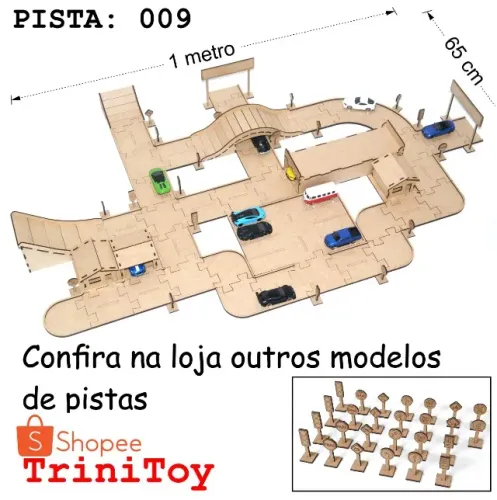 Pista para carrinho (009) (Quebra cabeça) (Hot Wheels) (TriniToy)