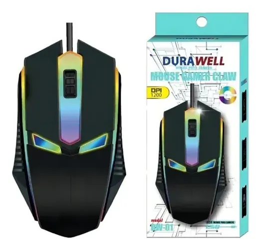 Mouse Para Jogo Gamer Rgb Dpi 1200 Led Scroll 3d Com Fio