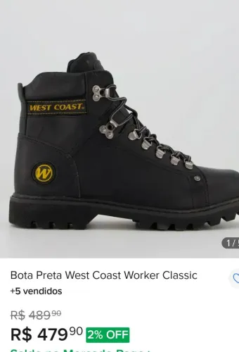 Bota preta coturno