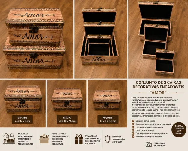 Baú decorativas 3und