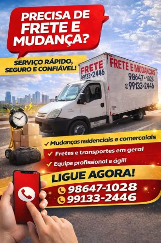 Mudança e frete todas as cidades de Brasília Goiás e minas gerais