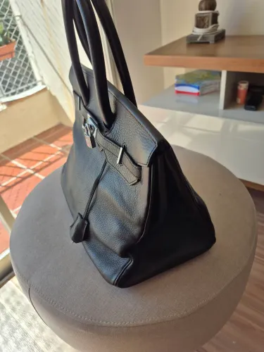 Bolsa de mão em couro legítimo estilo francesa