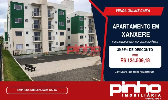 Apartamento com 2 dormitórios à venda, 45 m² por R$ 124.509 - São Jorge - Xanxerê/SC