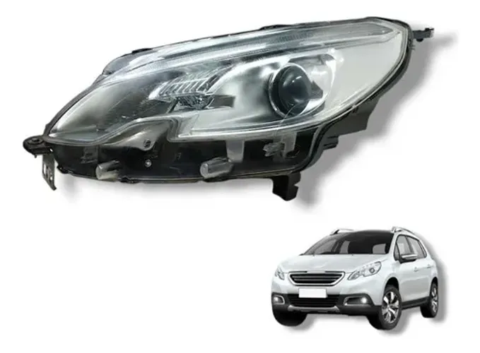 Farol Peugeot 2008 2015 2016 2017 A 2023 Esquerdo Cromado Esquerdo/motorista