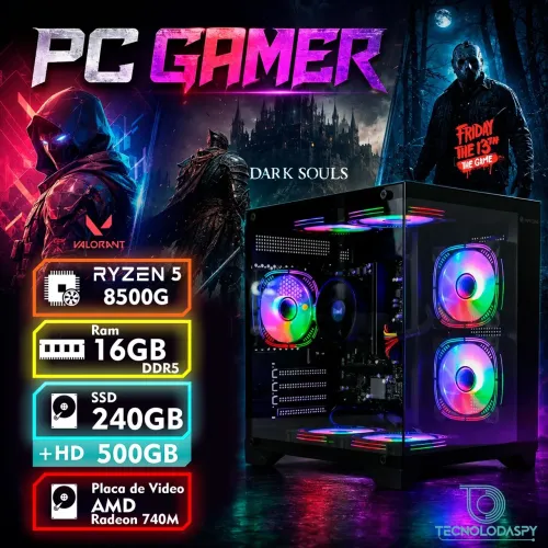 Pc Game Ryzen 5  16GB DDR5 Garantia e Nota