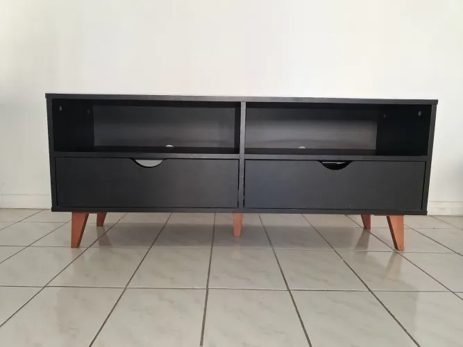 Rack Madeira com preto TokStok