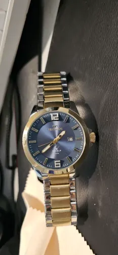 Relógio Technos 2022 - Prata e dourado - Visor Azul