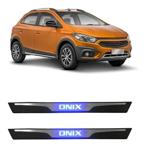 Soleira De Porta Com Led Chevrolet Onix 2012 à 2019 - 02 Portas Dianteiras