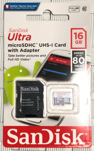 Cartão Memória 16gb Micro Sd Ultra 80mbs Classe10 Sandisk Novo na Embalagem