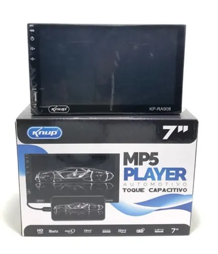 Central Multimídia Mp5 Automotivo 2 Din Tela 7 Knup Fm Usb Aux Bluetooth Espelhamento Novo