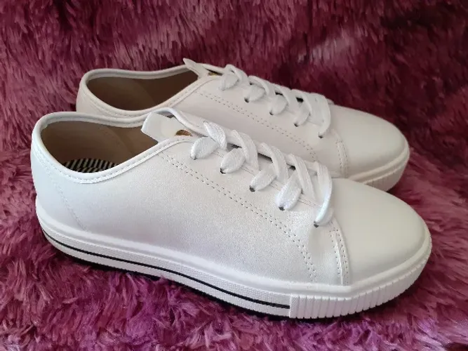 Tênis flatform napa branco 36 Moleca novo