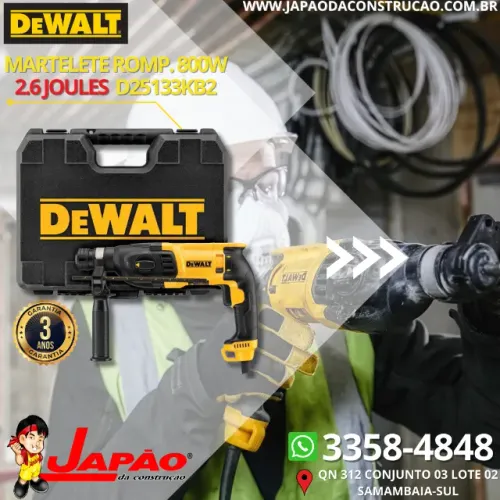 Martelete Rompedor Perfurador 2.6J 800W Dewalt Com Maleta 3 Anos de Garantia