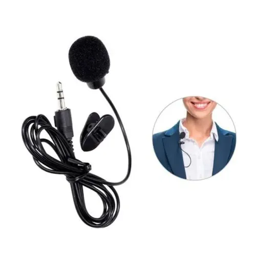 Microfone de Lapela Profissional P2 3,5mm com Clip pra Roupa