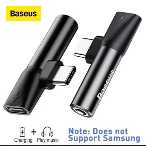 Adaptador Tipo C para Fone de Ouvido com Carregamento - Baseus