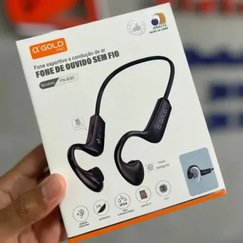 Fone de Ouvido Bluetooth Condução Óssea Sem Fio Agold Fn-30