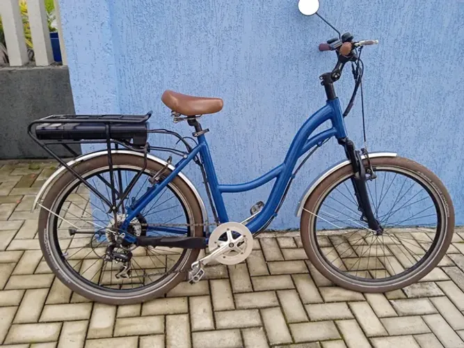 BIKE ELETRICA ELEZZE  350 WTS AZUL ÓTIMO OFERTA .