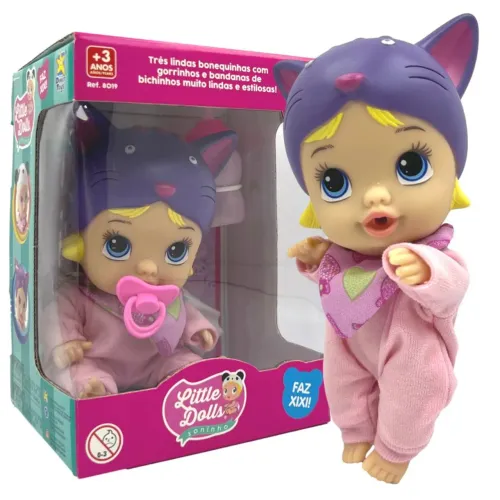 Boneca Bebê Little Dolls Soninho - Faz xixi - Gatinha
