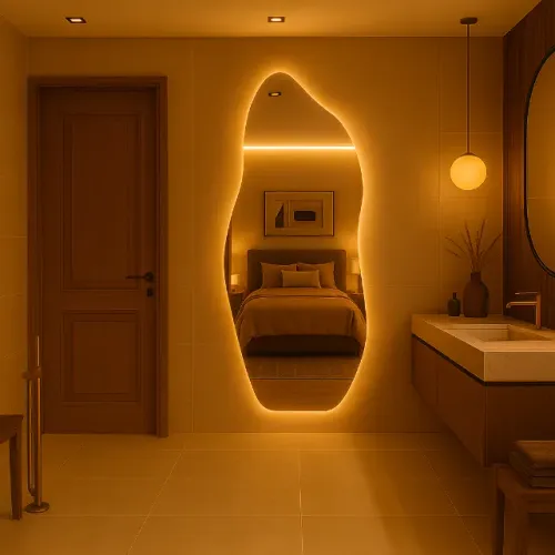Espelho LED Corpo Humano - Novo da Fábrica 150x50cm - Botão Touch - Led Quente
